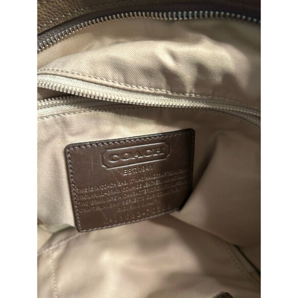 Coach 70308 Thompson Leather Bag Dark brown Gray Rare - Picture 7 of 8